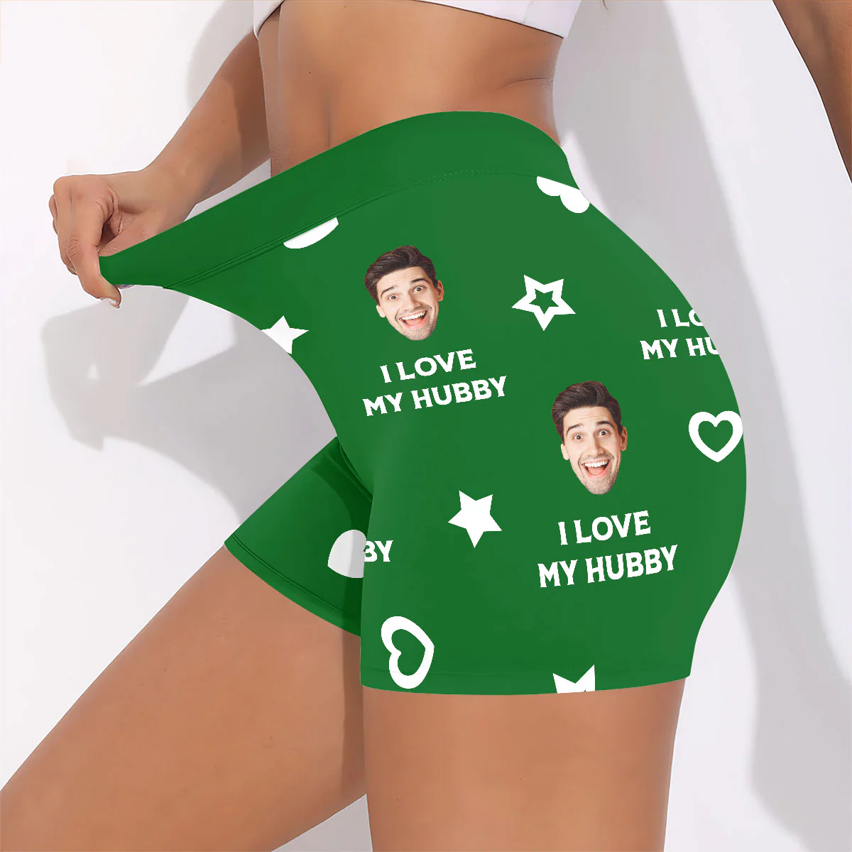 I Love My Hubby - Personalized Short Leggings - Image 3