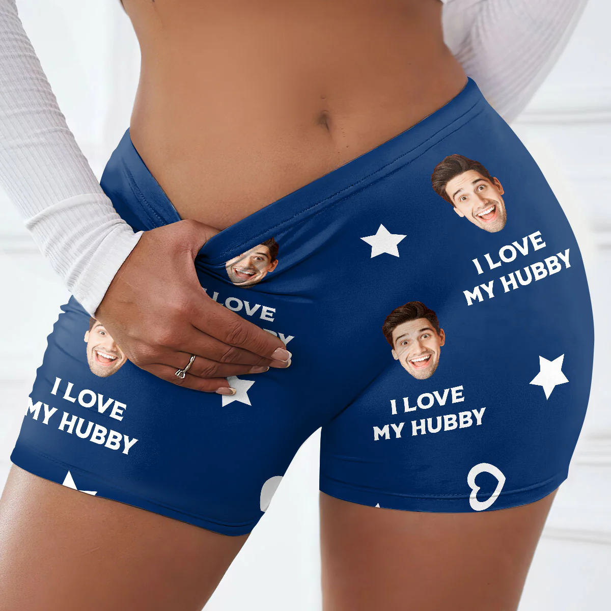 I Love My Hubby - Personalized Short Leggings - Image 5