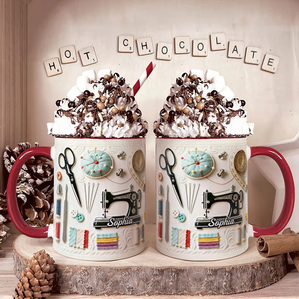 I Love Sewing - Personalized Accent Mug - Image 4