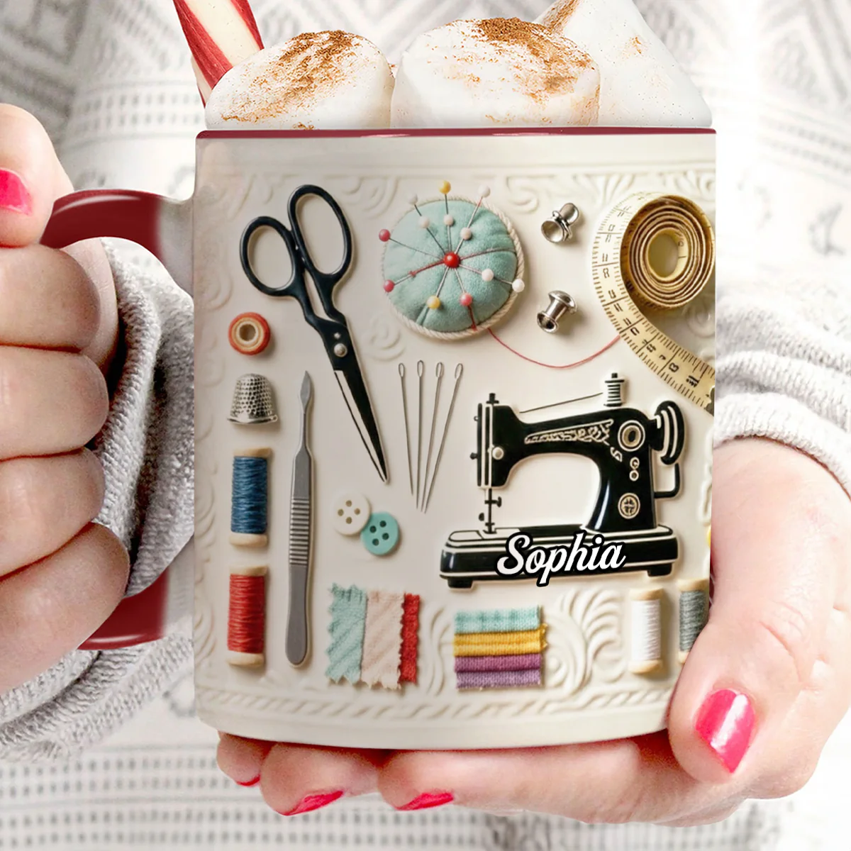 I Love Sewing - Personalized Accent Mug - Image 5