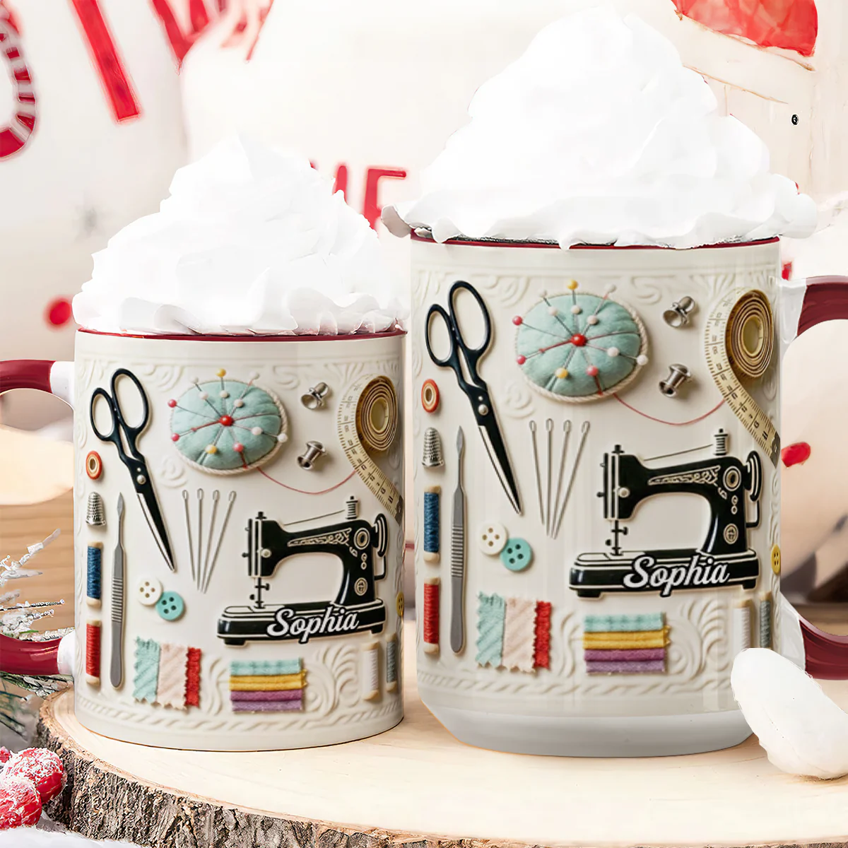 I Love Sewing - Personalized Accent Mug - Image 6