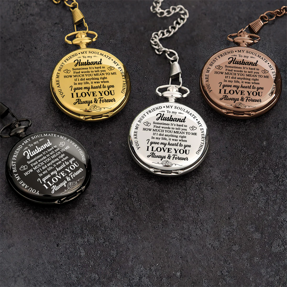 I Love You Always & Forever - Personalized Pocket Watch - Image 3