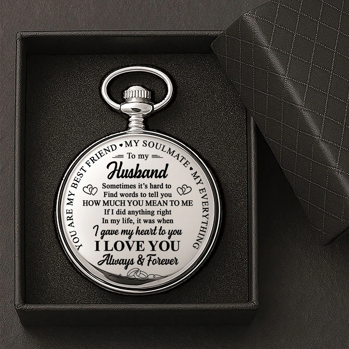 I Love You Always & Forever - Personalized Pocket Watch - Image 4