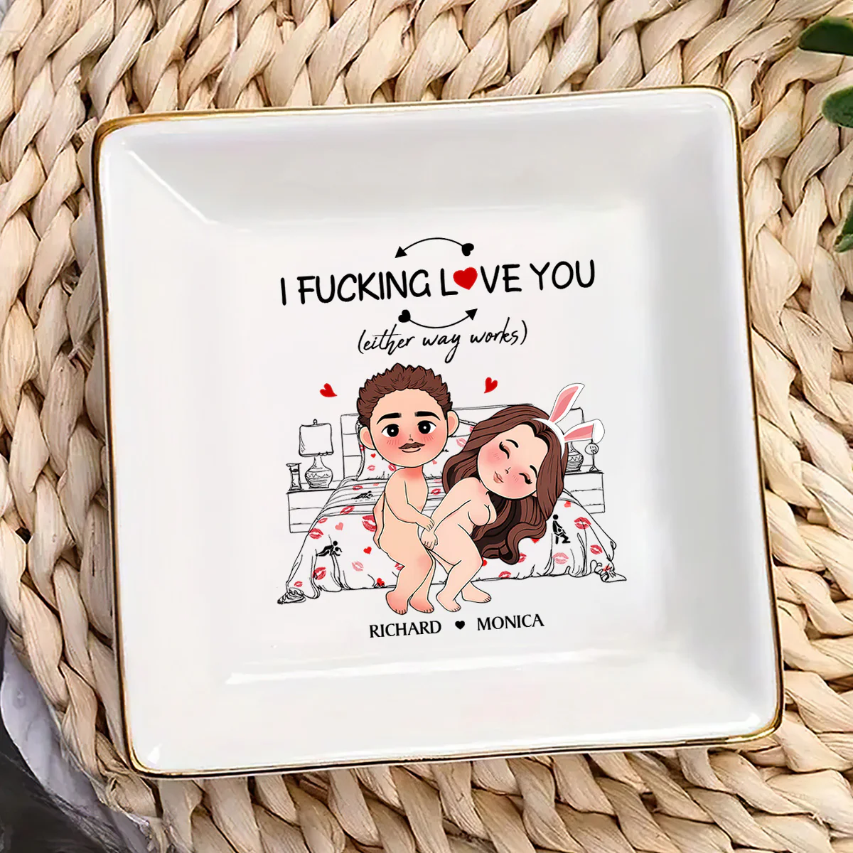I Love You (Either Way Works) - Personalized Jewelry Dish - Image 3