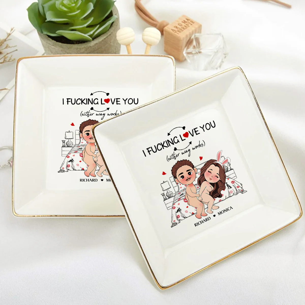 I Love You (Either Way Works) - Personalized Jewelry Dish - Image 6