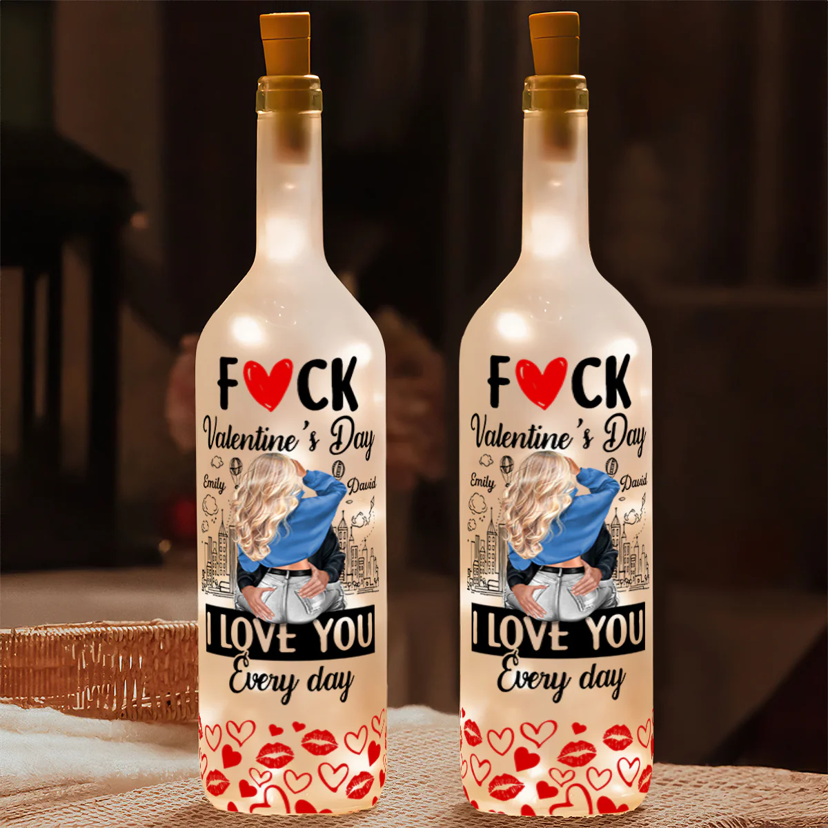 I Love You Every Day - Personalized Bottle Lamp - Image 2