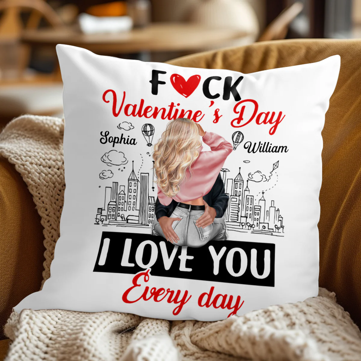 I Love You Every Day - Personalized Crystal Velvet Pillow - Image 2