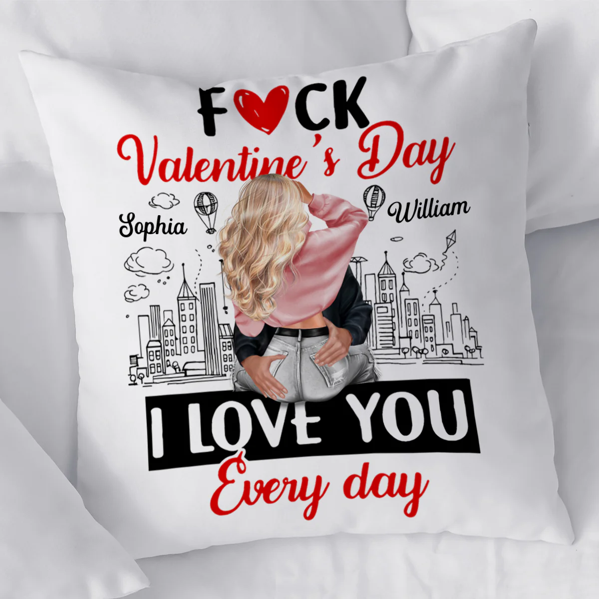 I Love You Every Day - Personalized Crystal Velvet Pillow - Image 3
