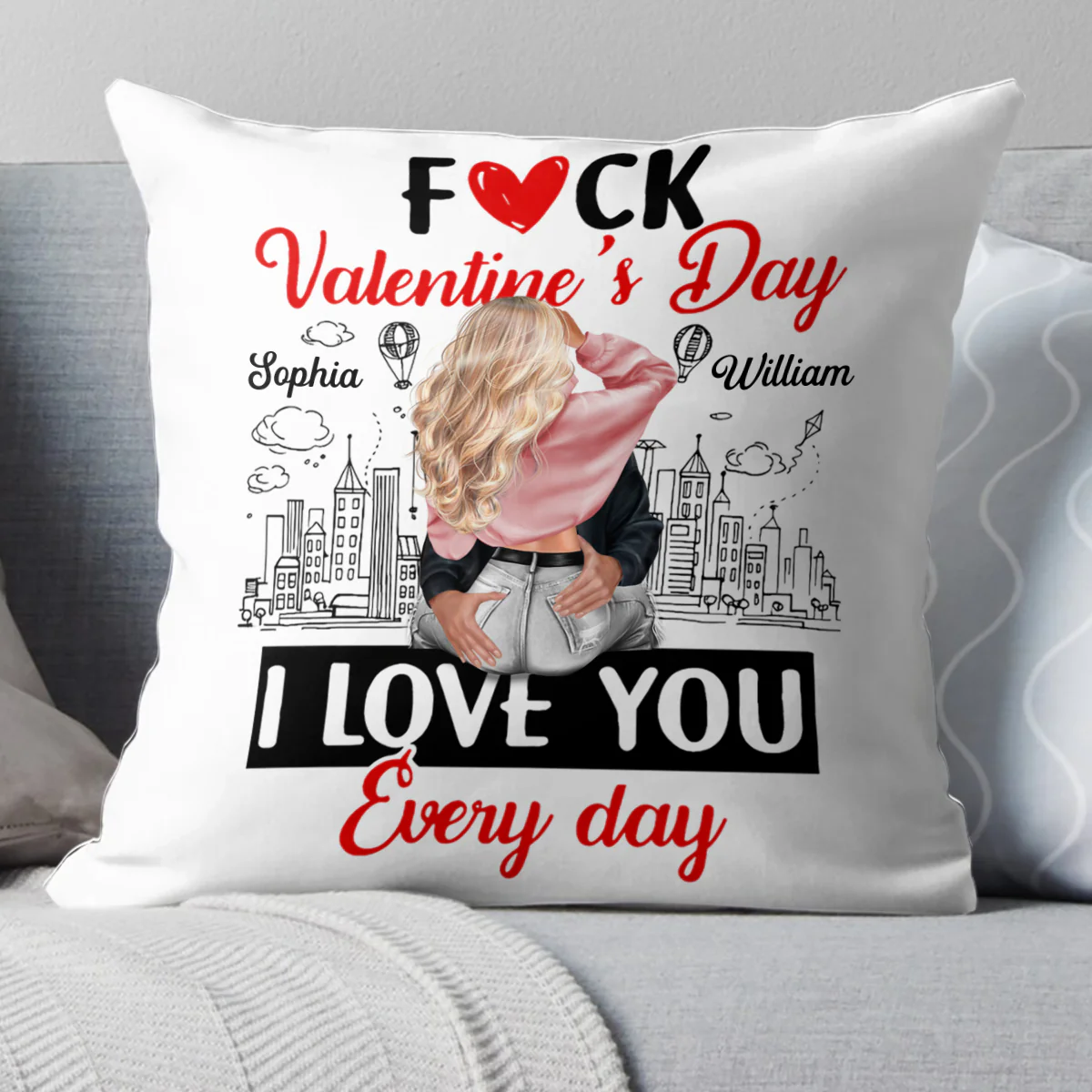 I Love You Every Day - Personalized Crystal Velvet Pillow - Image 4
