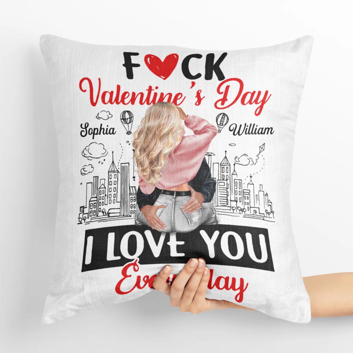 I Love You Every Day - Personalized Crystal Velvet Pillow - Image 5