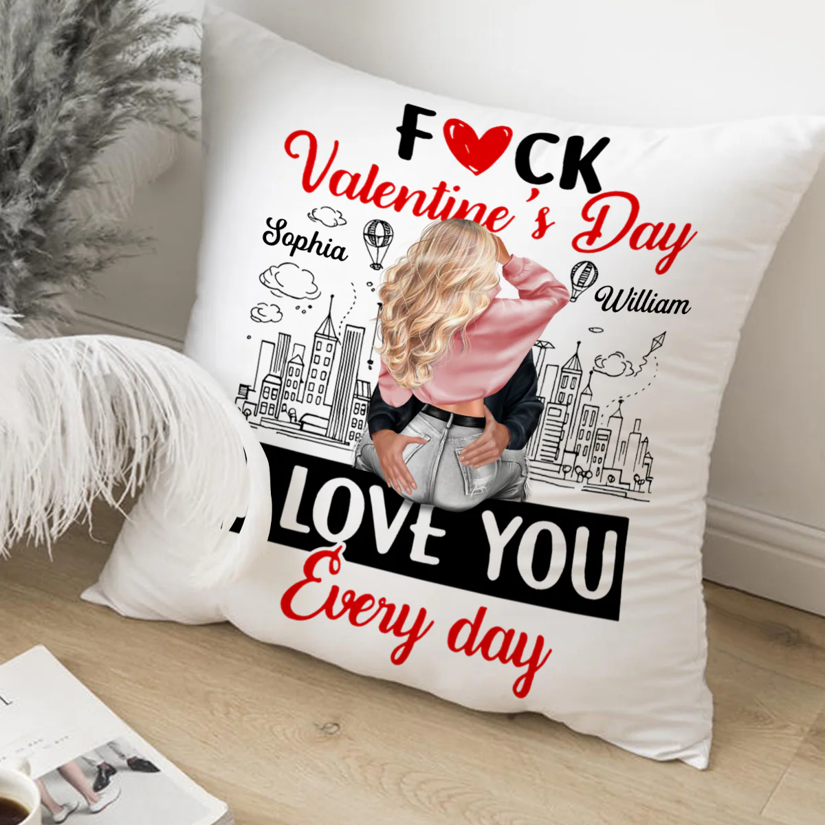 I Love You Every Day - Personalized Crystal Velvet Pillow - Image 6