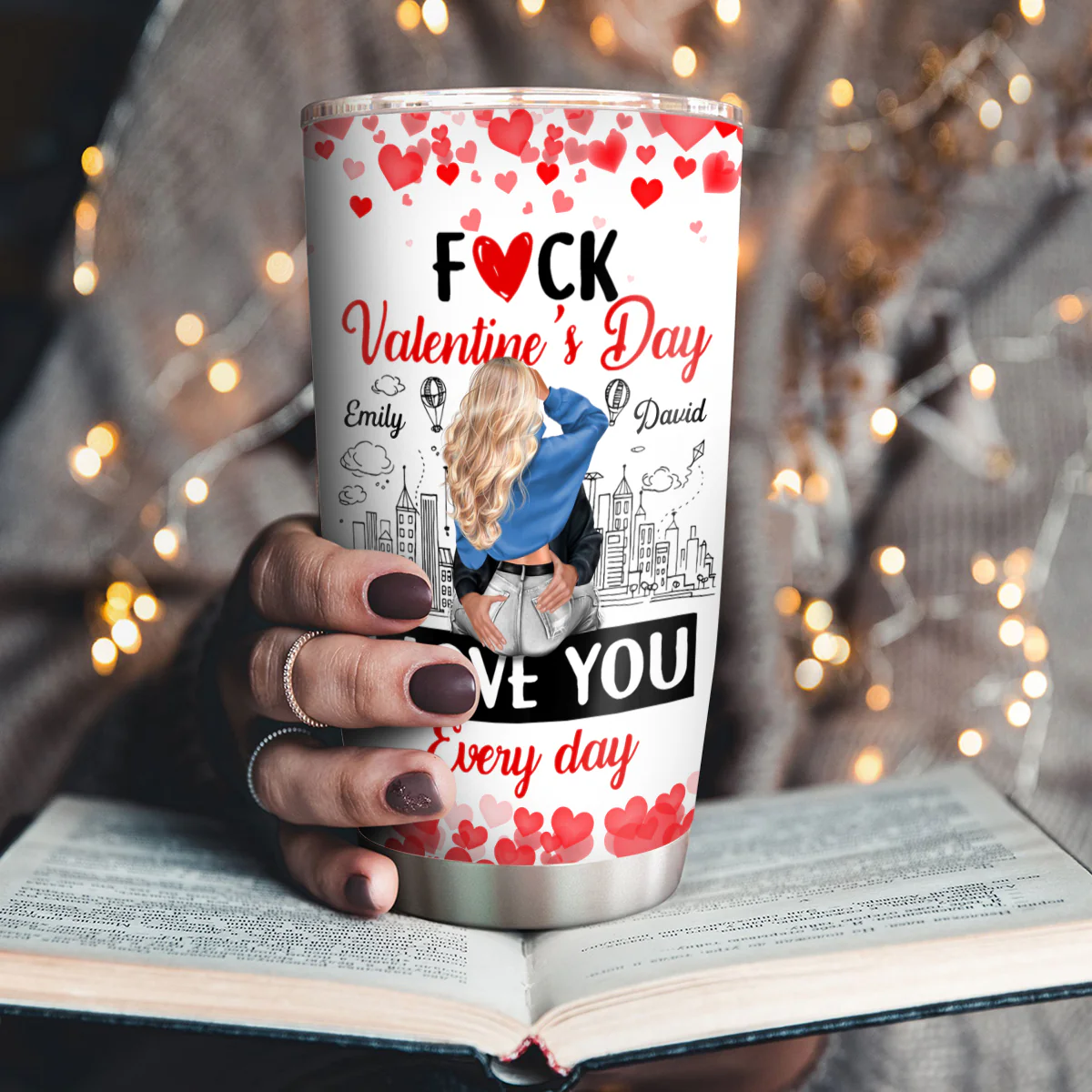 I Love You Every Day - Personalized Stainless Steel Tumbler - Image 3