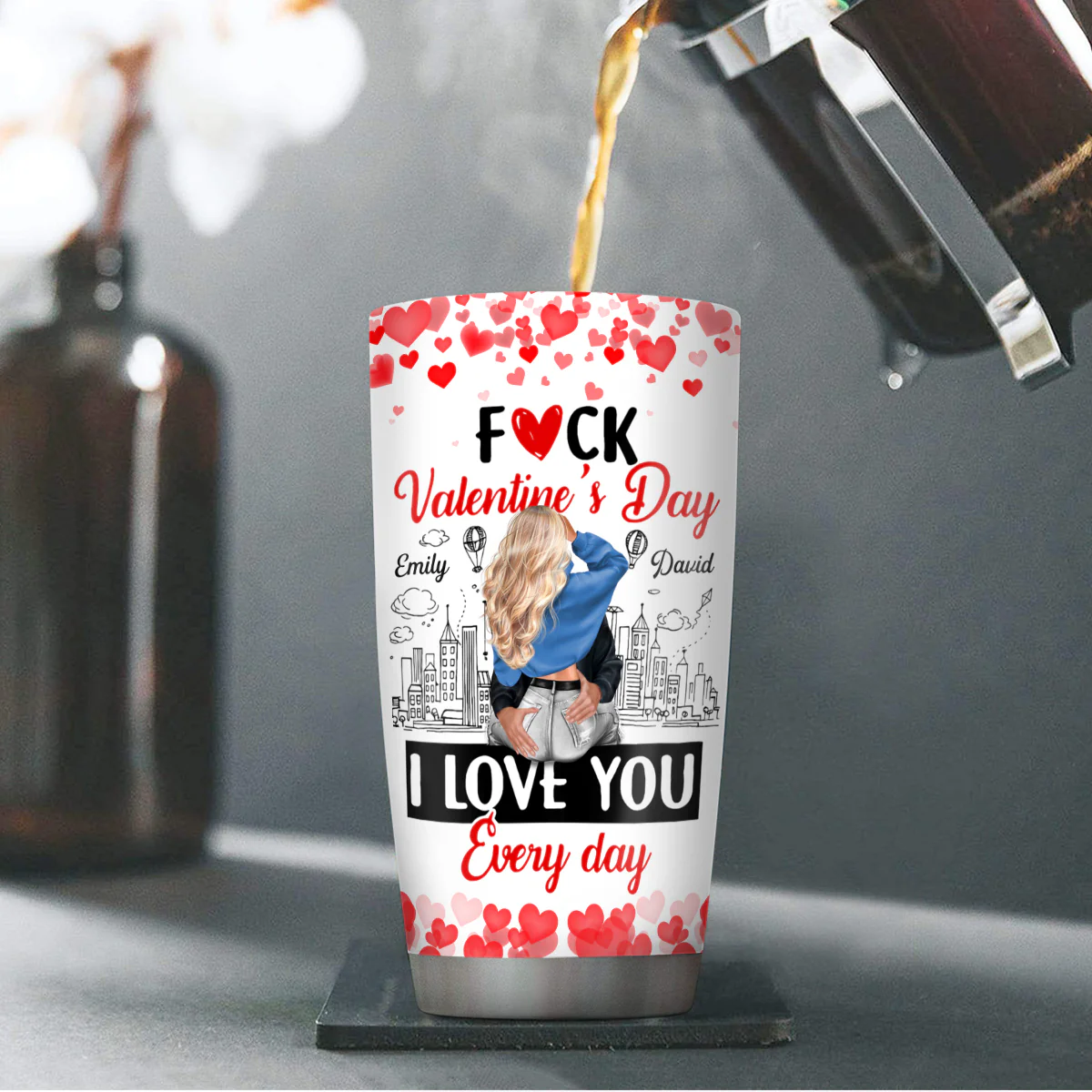 I Love You Every Day - Personalized Stainless Steel Tumbler - Image 4