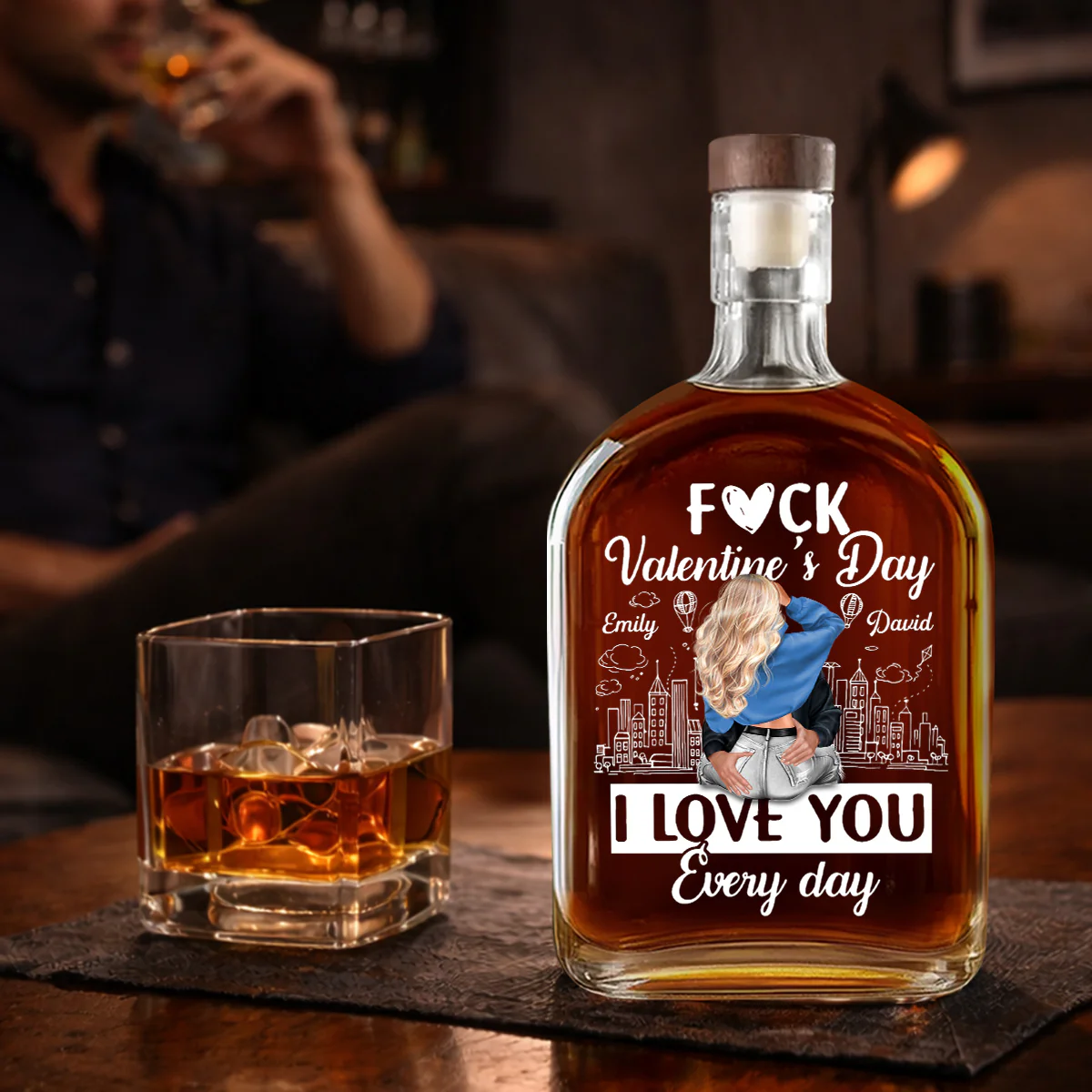 I Love You Every Day - Personalized Whiskey Bottle - Image 5
