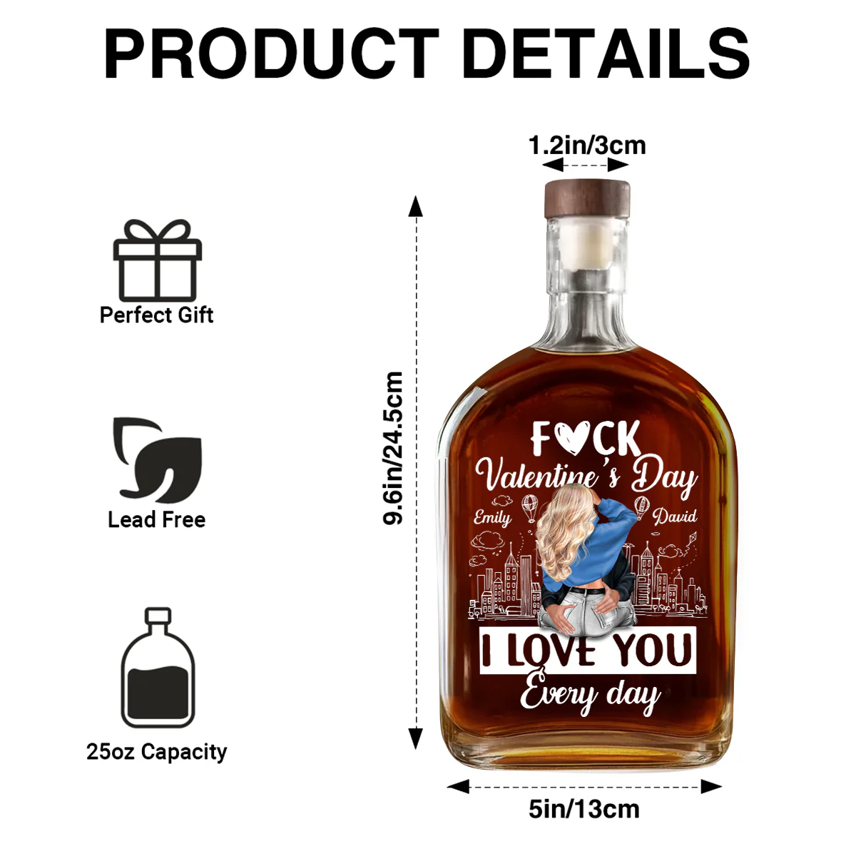 I Love You Every Day - Personalized Whiskey Bottle - Image 7