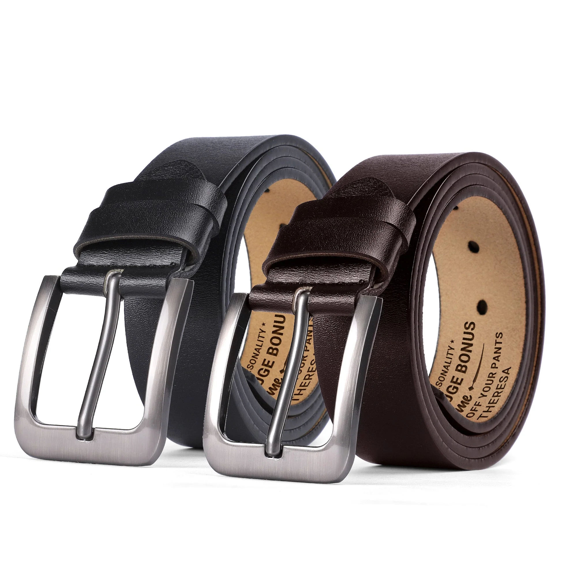 I Love You For Your Personality - Personalized Engraved Leather Belt - Image 3