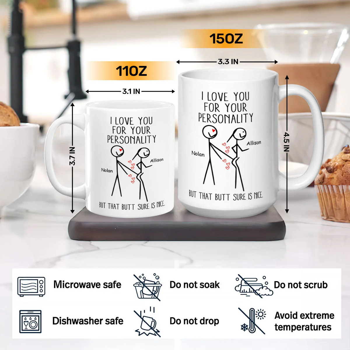 I Love You For Your Personality - Personalized Mug - Image 3