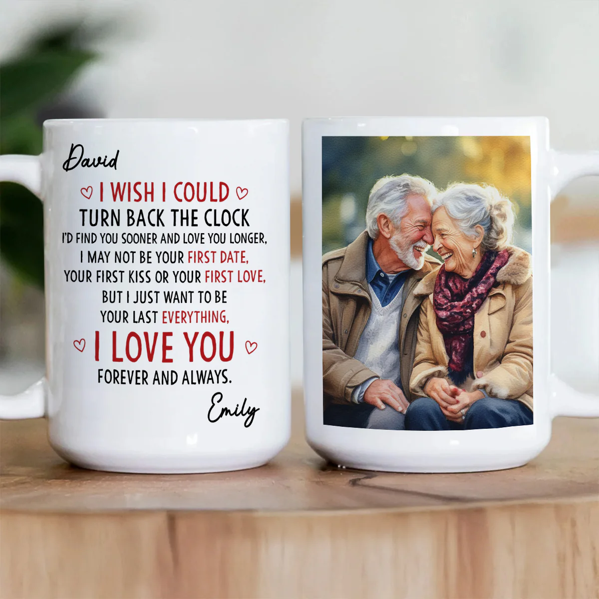 I Love You Forever And Always - Personalized Ceramic Coffee Mug - Image 2