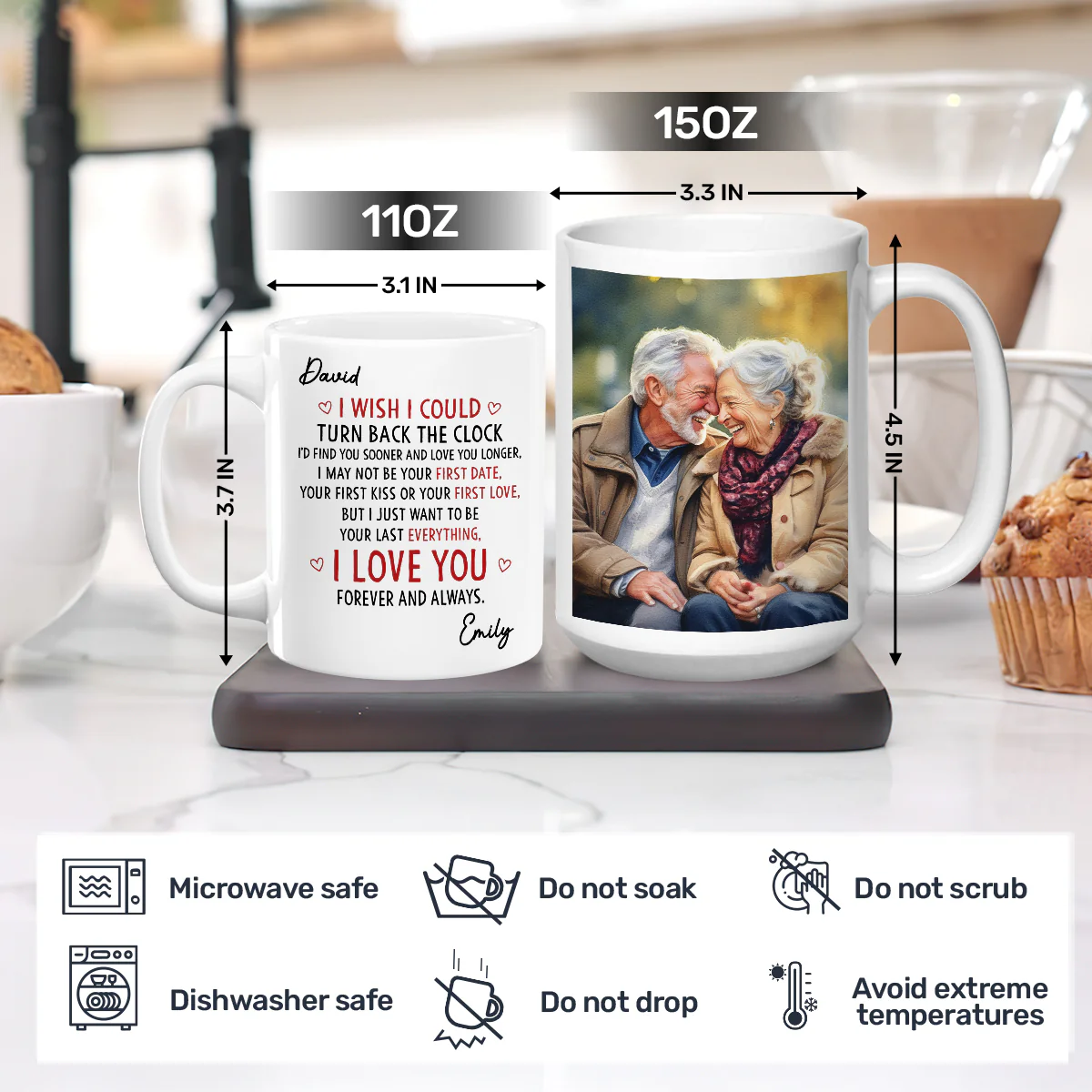 I Love You Forever And Always - Personalized Ceramic Coffee Mug - Image 4