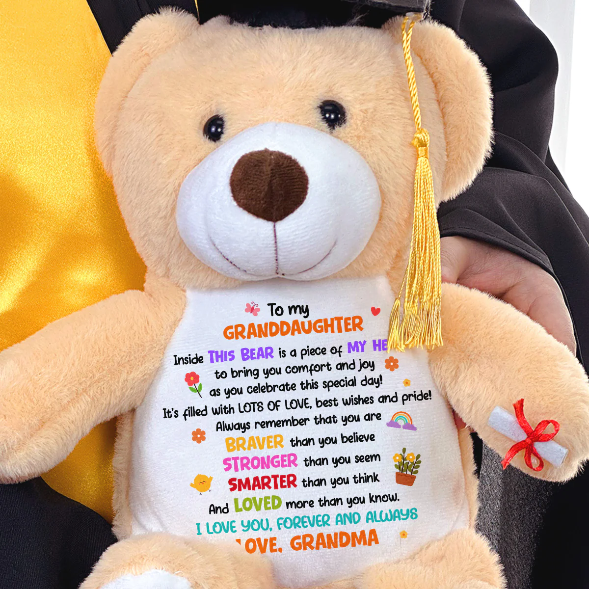 I Love You Forever And Always - Personalized Graduation Teddy Bear - Image 2