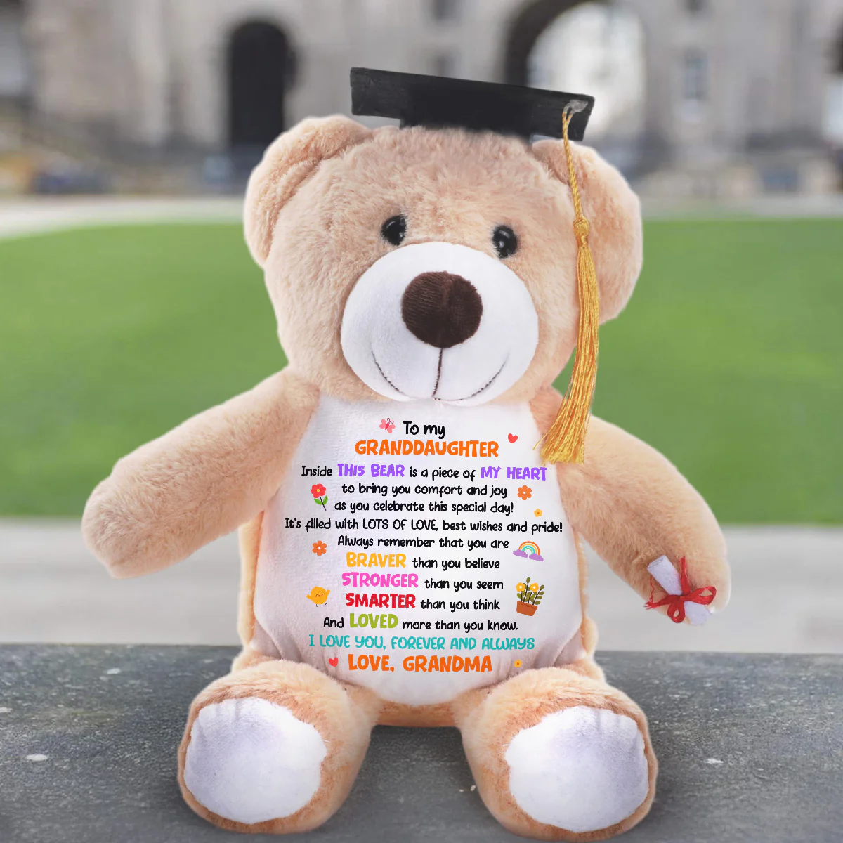 I Love You Forever And Always - Personalized Graduation Teddy Bear - Image 3