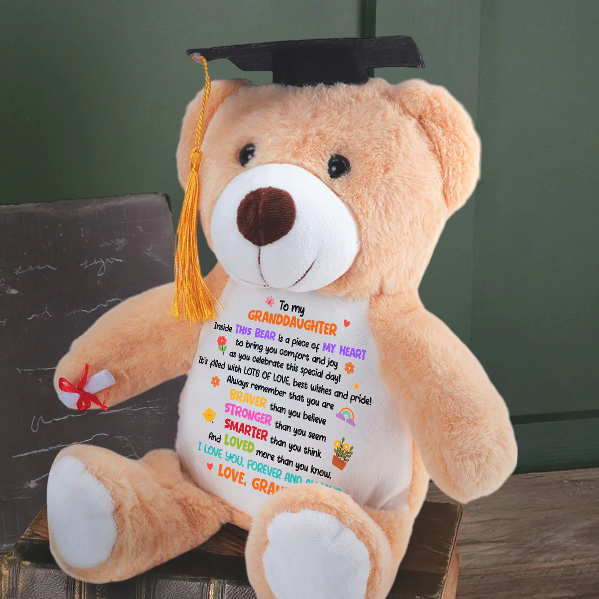 I Love You Forever And Always - Personalized Graduation Teddy Bear - Image 4