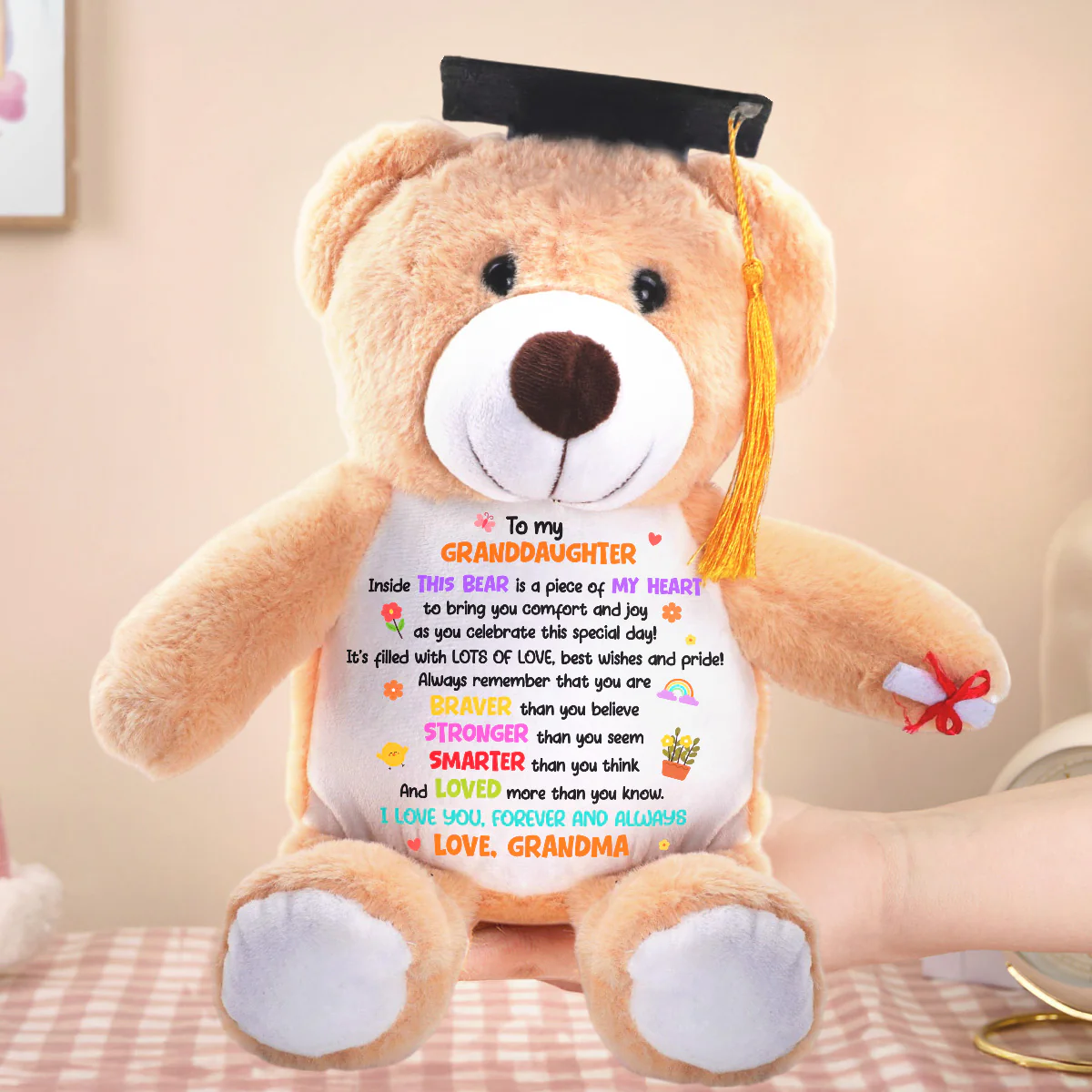 I Love You Forever And Always - Personalized Graduation Teddy Bear - Image 5