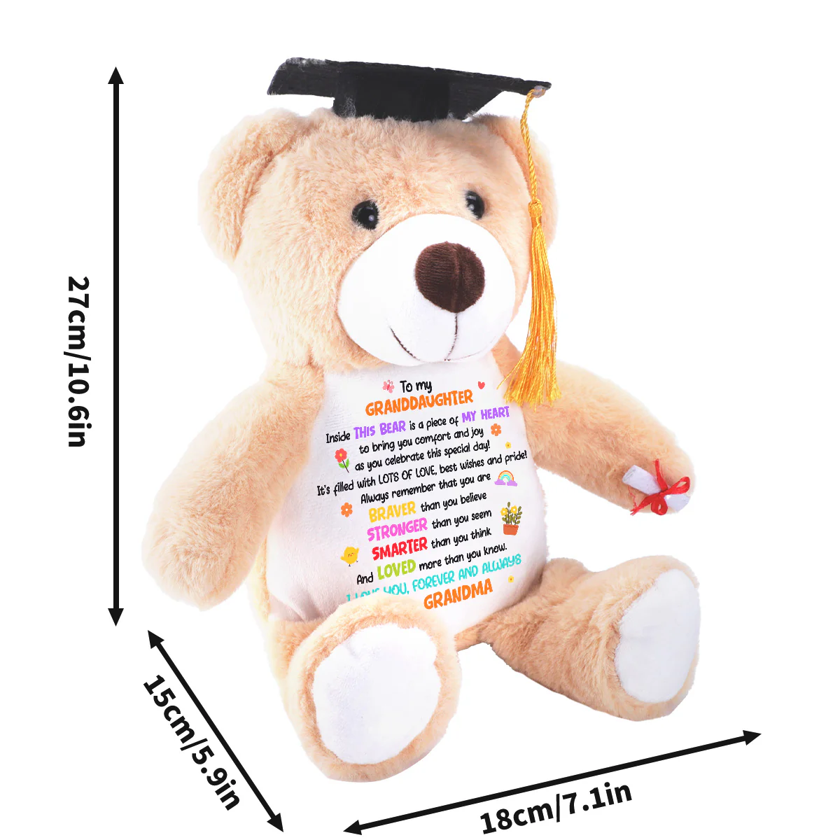 I Love You Forever And Always - Personalized Graduation Teddy Bear - Image 6