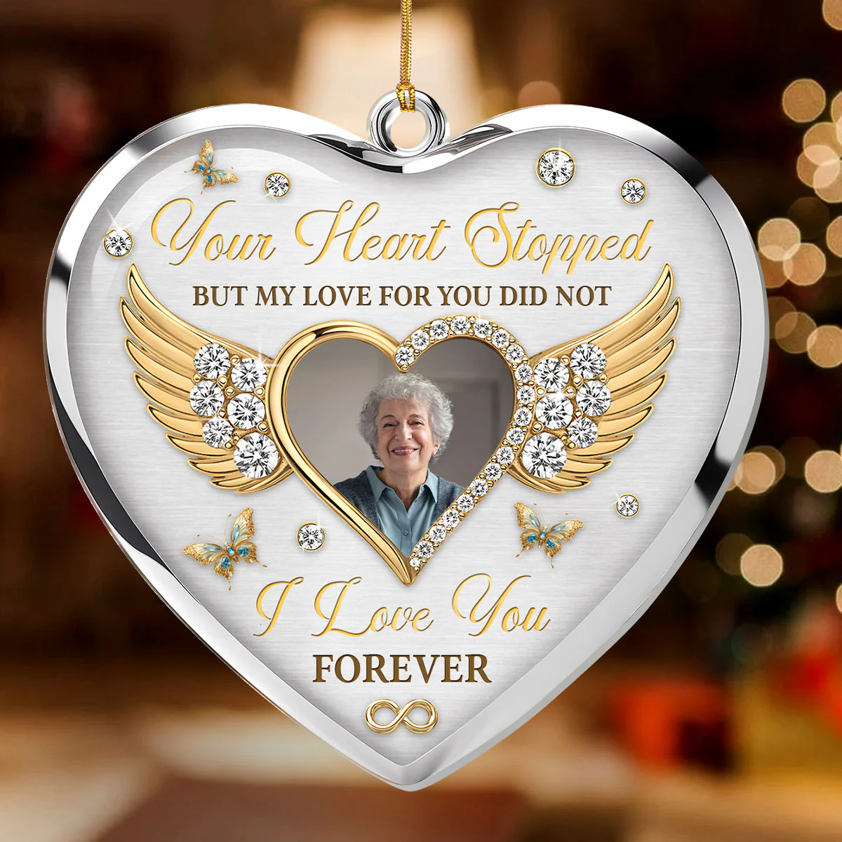 I Love You Forever - Personalized 1-Layer Acrylic Ornament - Image 2