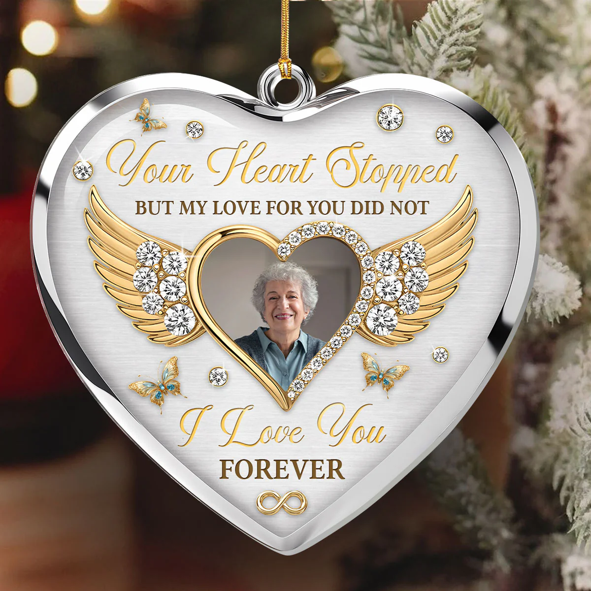 I Love You Forever - Personalized 1-Layer Acrylic Ornament - Image 6