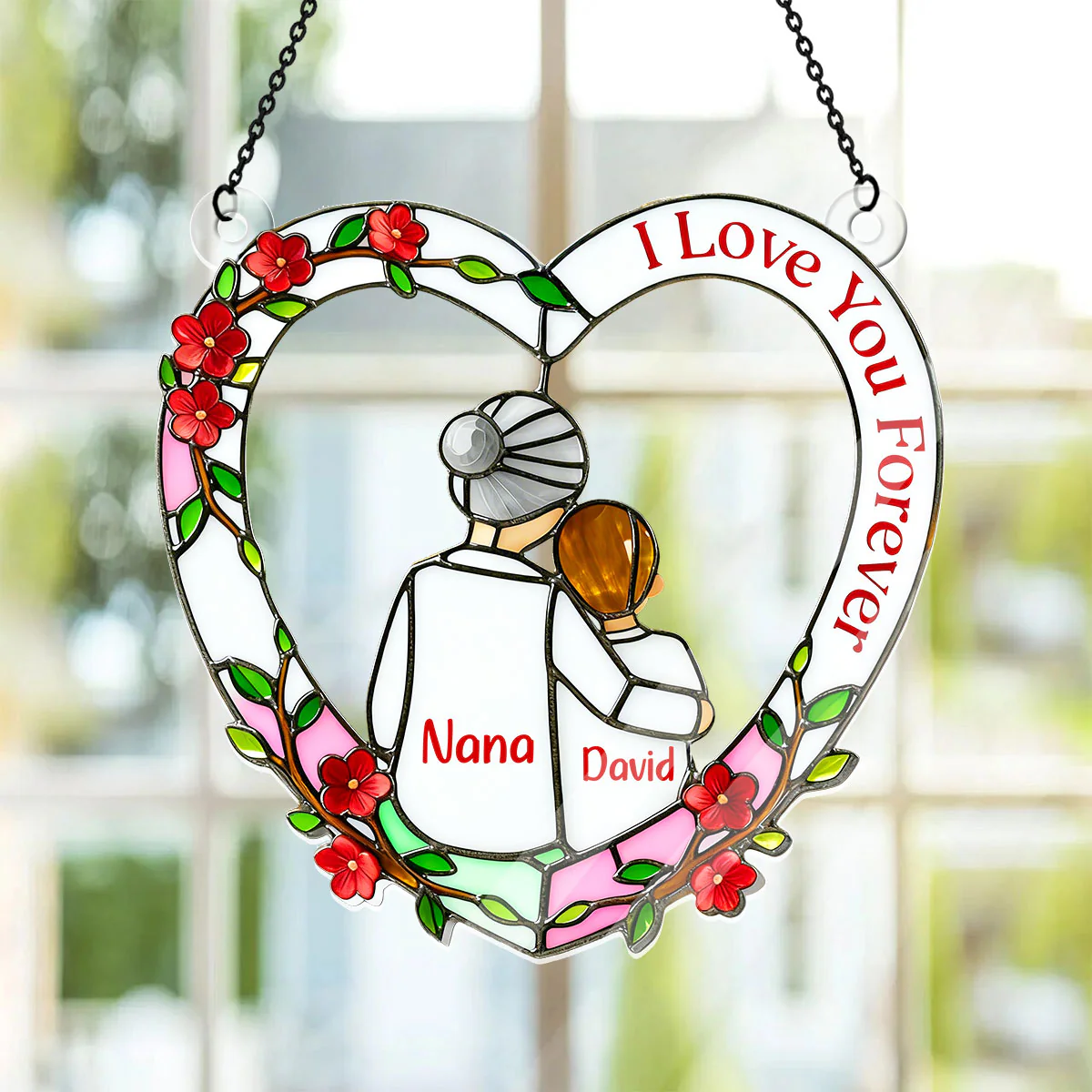 I Love You Forever - Personalized Acrylic Suncatcher - Image 2