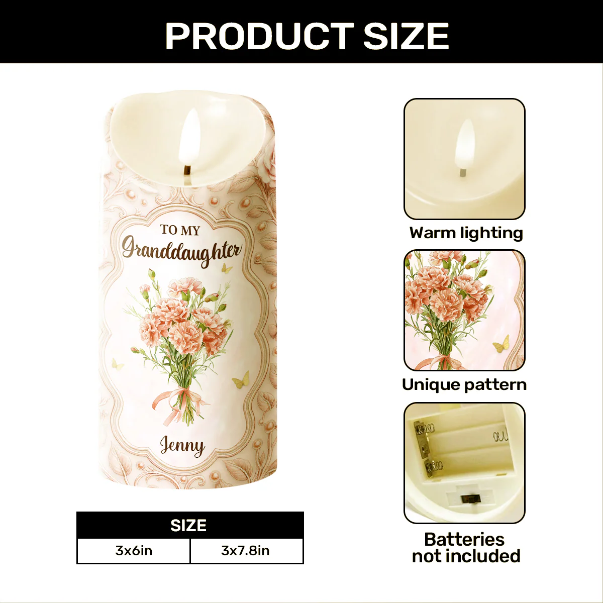 I Love You Forever - Personalized Flameless LED Candle - Image 5