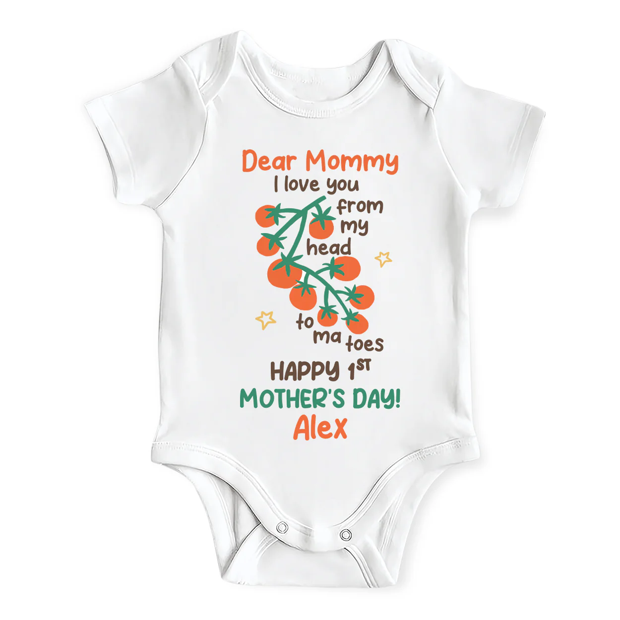 I Love You From My Head Tomatoes - Personalized Baby Onesie