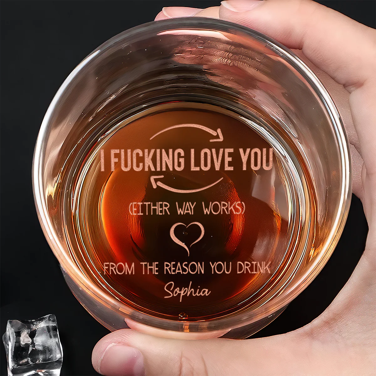 I Love You - Personalized Engraved Whiskey Glass - Image 4