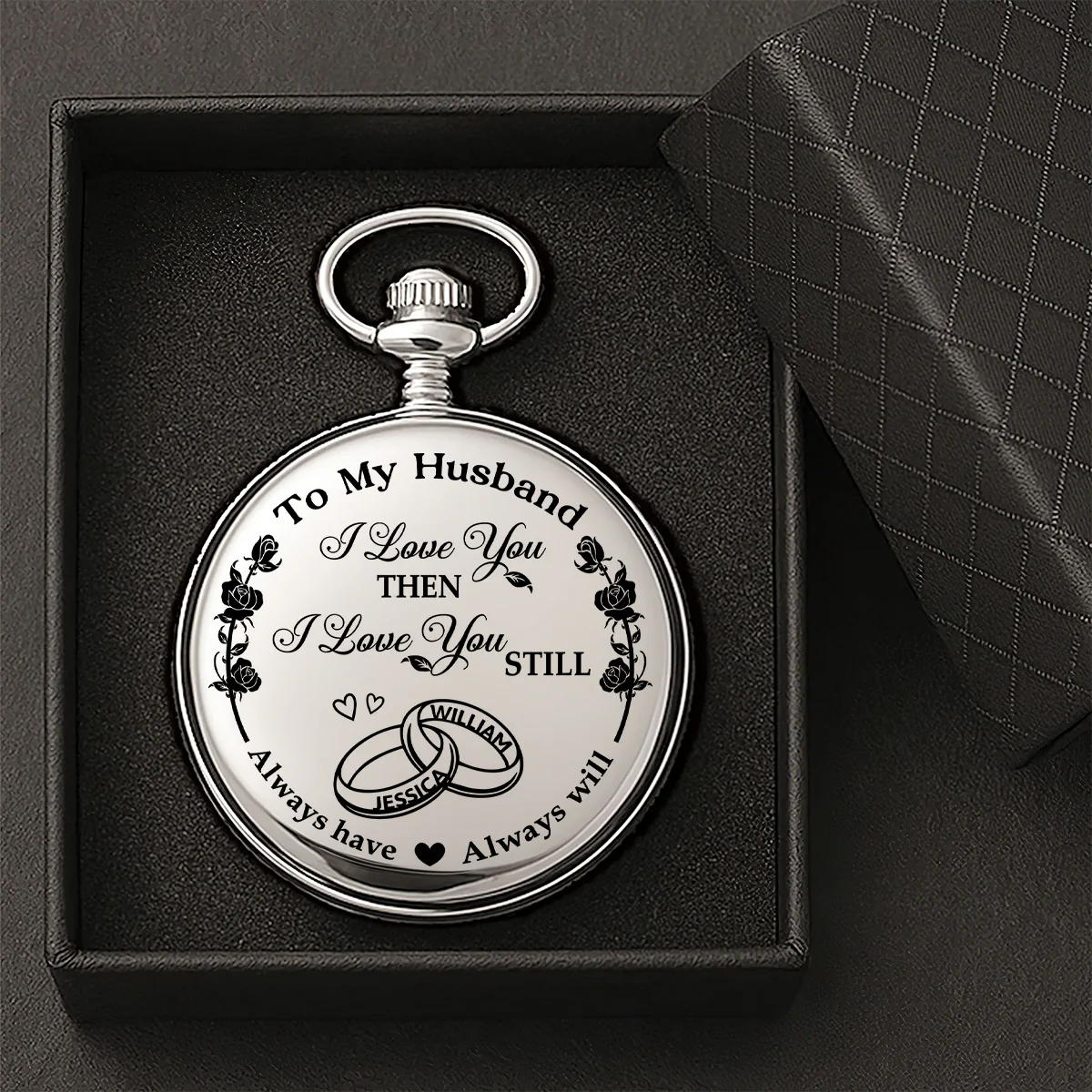I Love You Then I Love You Still - Personalized Pocket Watch - Image 4