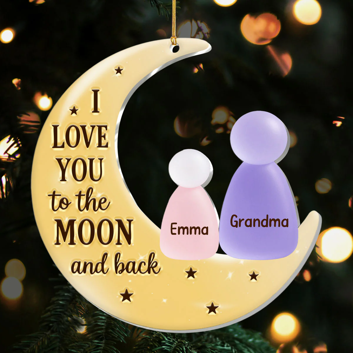 I Love You To The Moon And Back - Personalized 1-Layer Acrylic Ornament