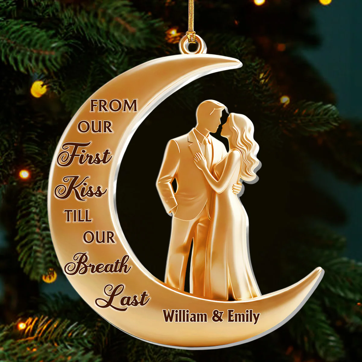 I Love You To The Moon And Back - Personalized 1-Layer Acrylic Ornament - Image 3