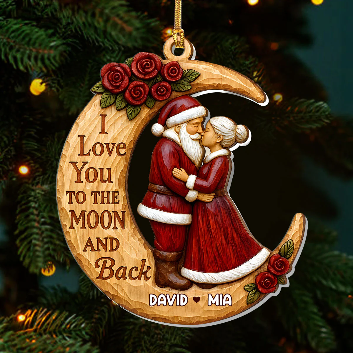 I Love You To The Moon And Back - Personalized 1-Layer Acrylic Ornament
