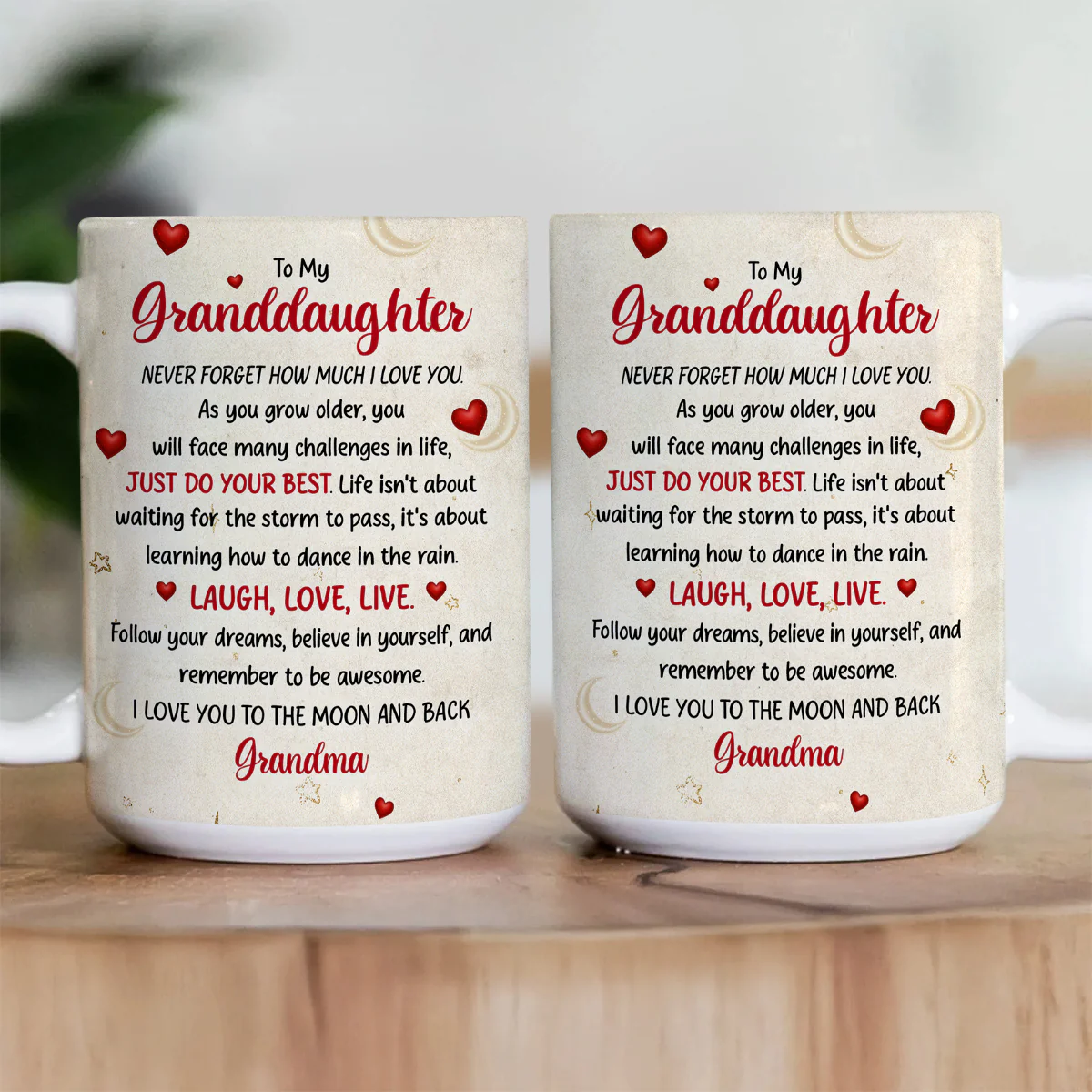 I Love You To The Moon And Back - Personalized Ceramic Coffee Mug - Image 3