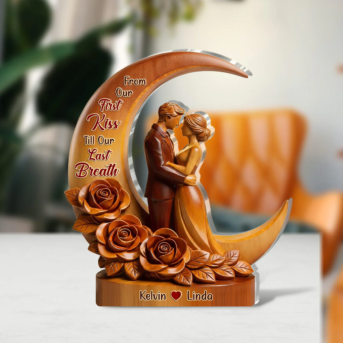 I Love You To The Moon And Back - Personalized Custom Shaped Acrylic Plaque - Image 3