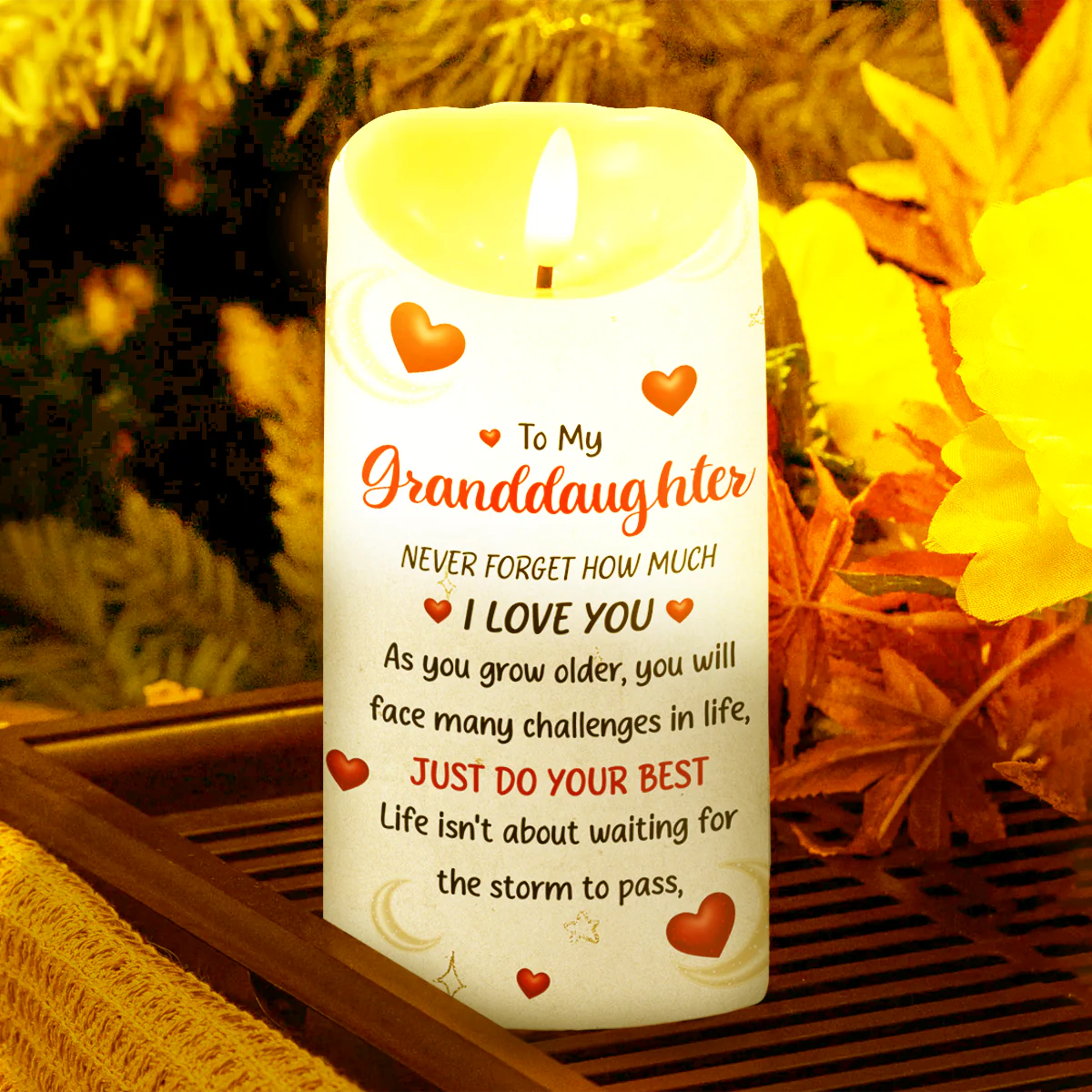 I Love You To The Moon And Back - Personalized Flameless LED Candle - Image 3