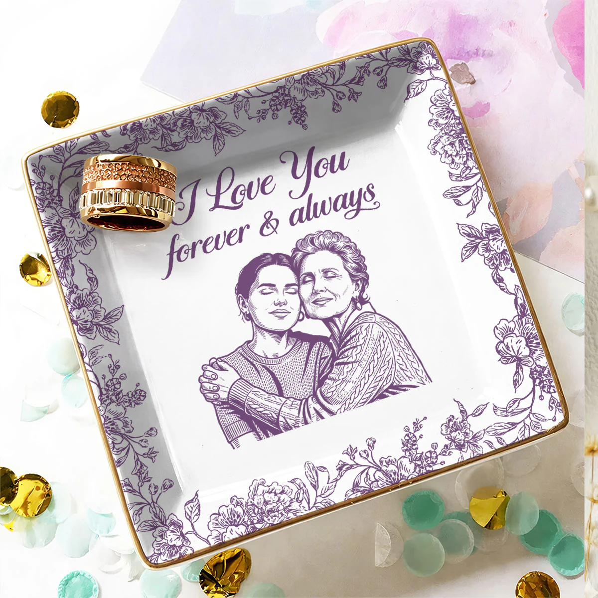 I Love You To The Moon And Back - Personalized Jewelry Dish - Image 3