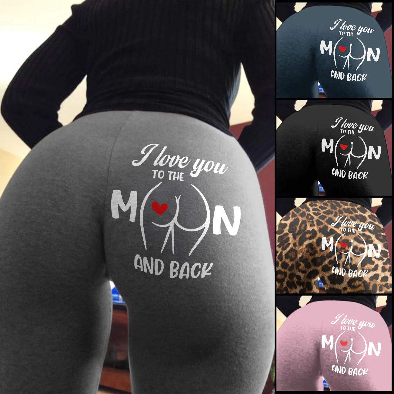 I Love You To The Moon And Back - Personalized Leggings - Image 3