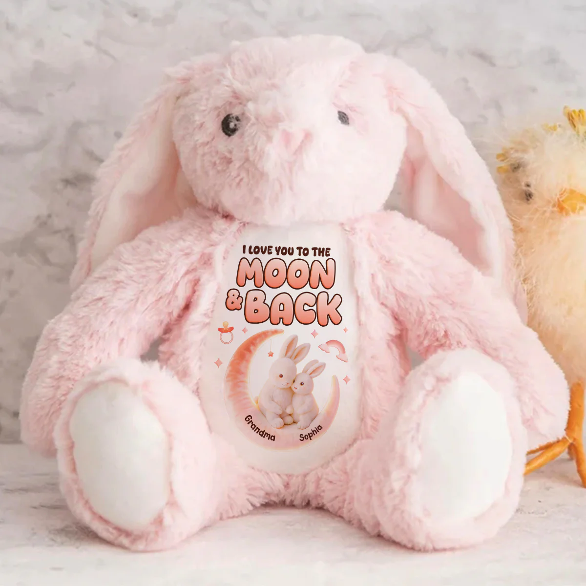 I Love You To The Moon And Back - Personalized Stuffed Bunny - Image 7