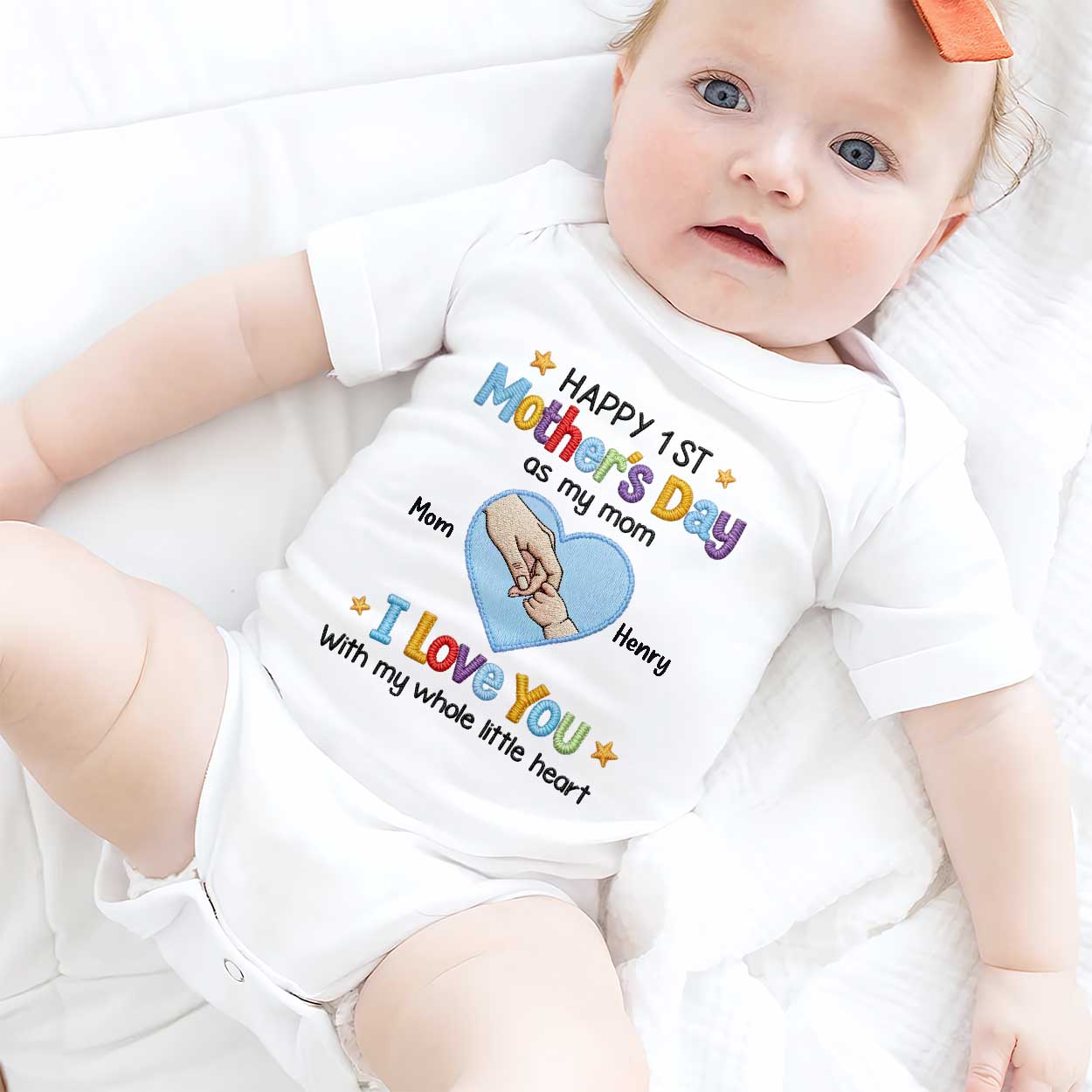 I Love You With My Whole Little Heart - Personalized Baby Onesie - Image 2