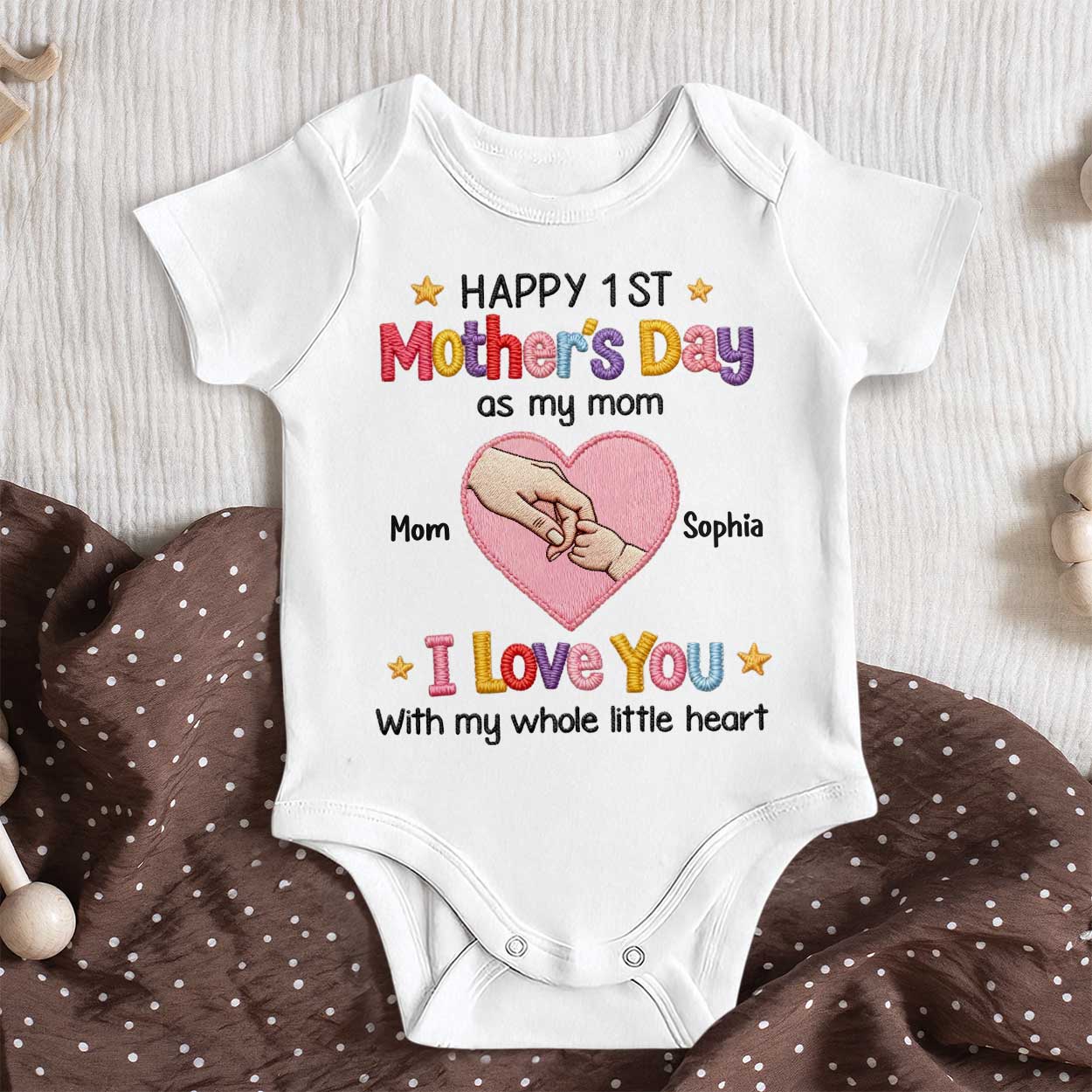 I Love You With My Whole Little Heart - Personalized Baby Onesie - Image 6