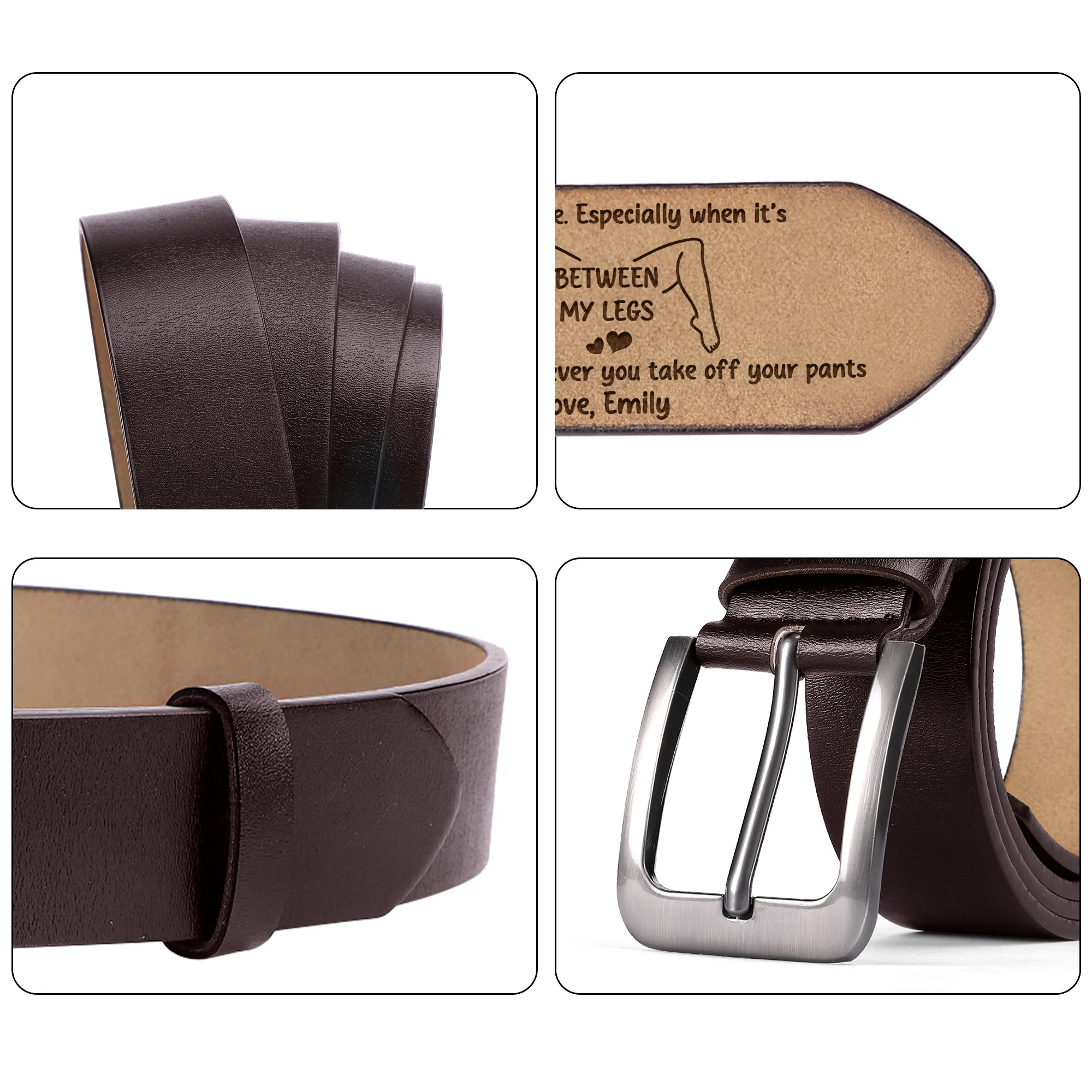 I Love Your Face Especially When It's Between My Legs - Personalized Engraved Leather Belt - Image 7