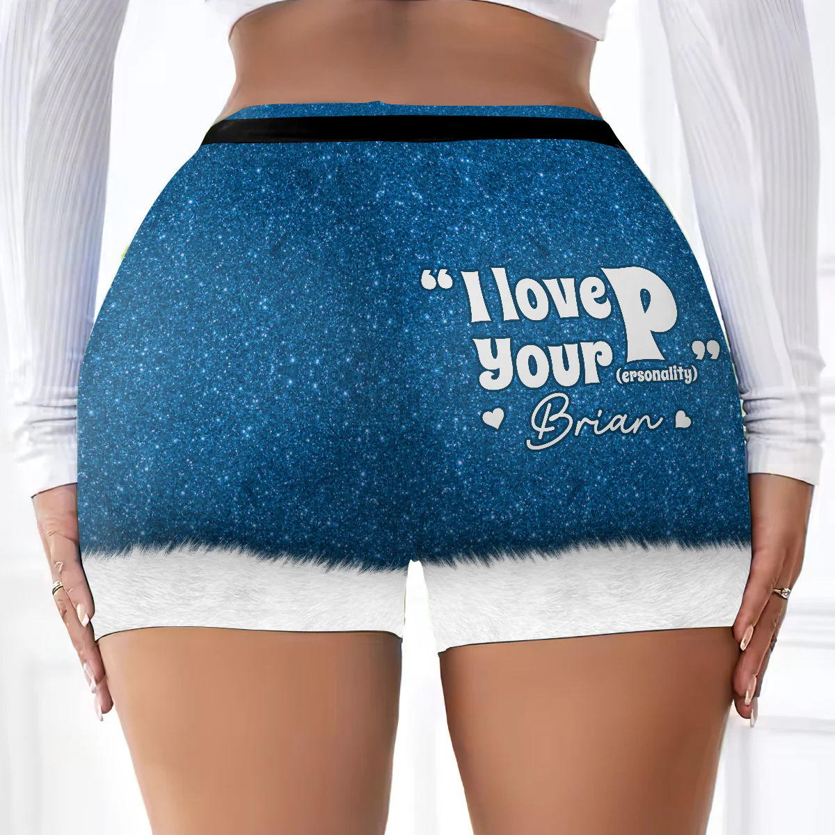 I Love Your P - Personalized Short Leggings - Image 3