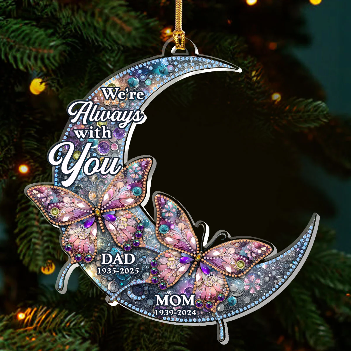 I'm Always With You Butterflies - Personalized 1-Layer Acrylic Ornament - Image 3