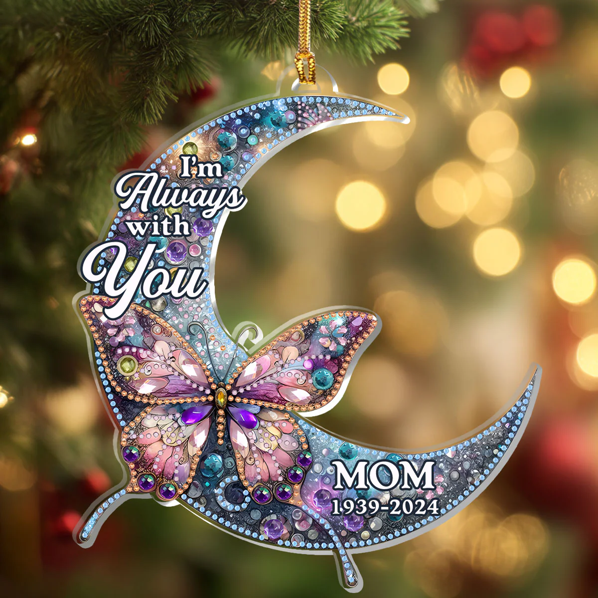 I'm Always With You Butterflies - Personalized 1-Layer Acrylic Ornament - Image 4